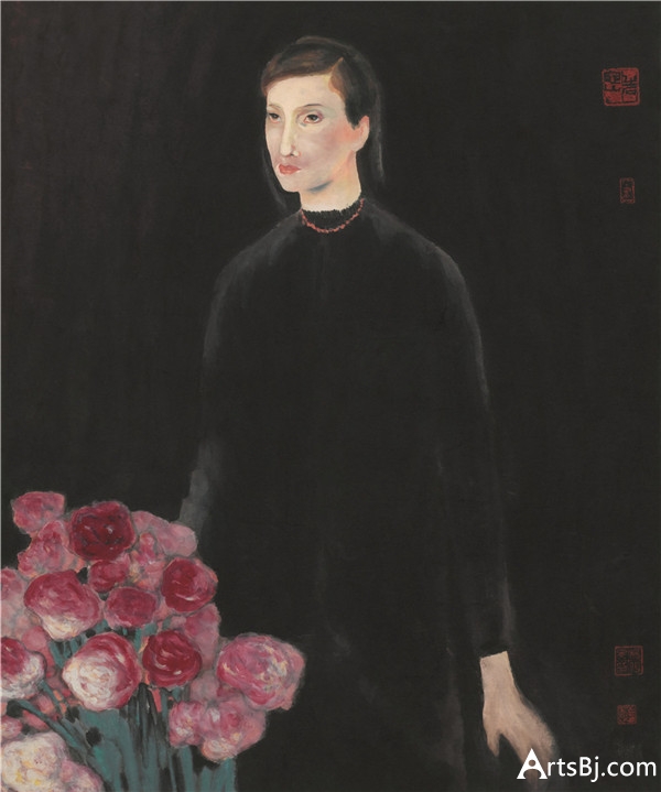 红玫瑰 73.5X61.3cm2002纸本设色.jpg