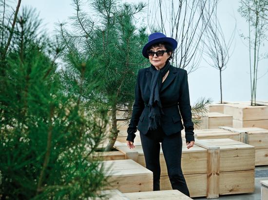 （图：小野洋子在林冠艺术基金会她的个展《金梯子》的展览现场。这是《出口》 摄影：小武）