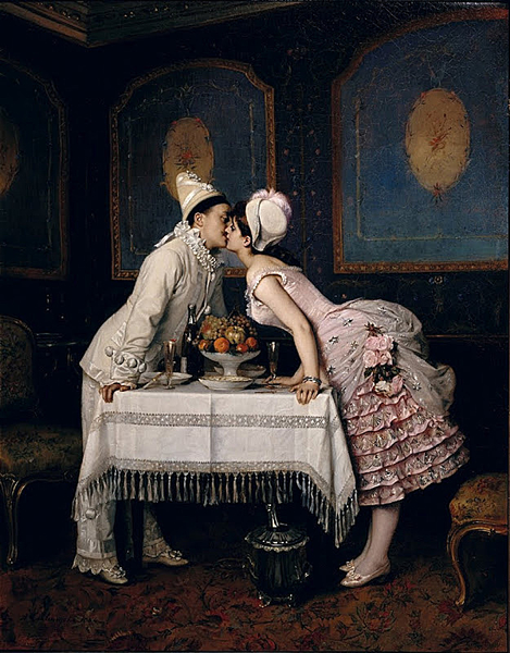 奥古斯特·屠勒姆曲，吻，1886（Auguste Toulmouche，the kiss）